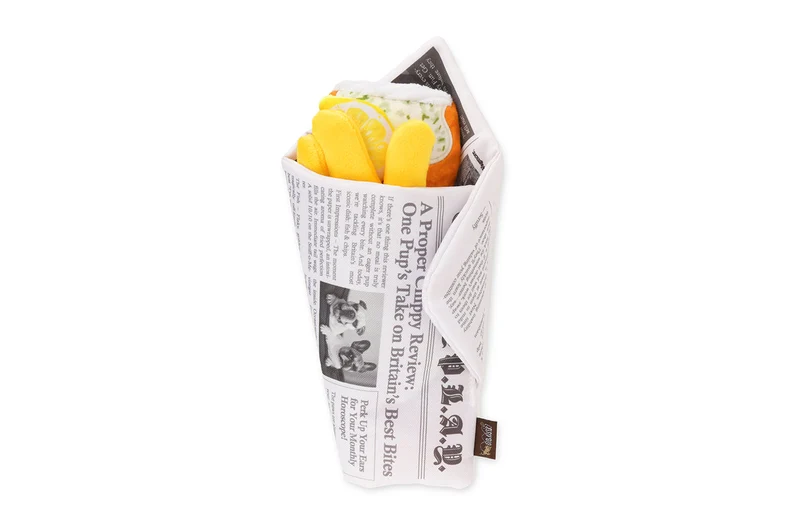 P.L.A.Y. – Jouet pour chien Chippy Chews, Fish & Chips interactif