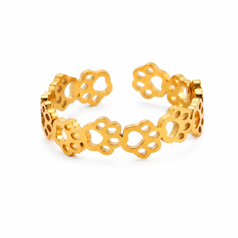 Bague Chat avec des Petites Pattes Dorées