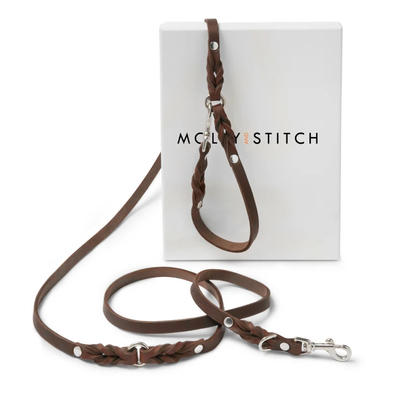 Laisse en cuir pour chien souple réglable (3x)