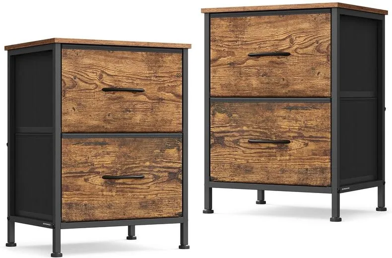Commode de rangement 30 x 39,6 x 52,2 cm 9 tiroirs pratique style rustique en MDF marron 12_0012703