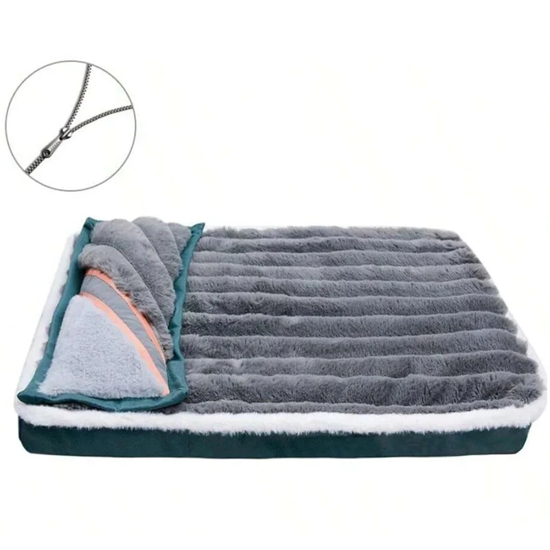 Tapis de lit pour chien et chat – coussin amovible, lavable et confortable