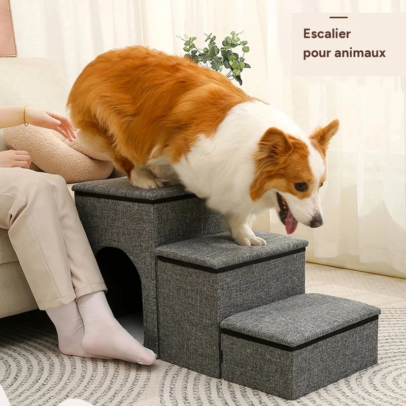 Marches pliables 3-en-1 pour chiens – escalier antidérapant