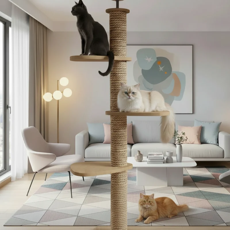 Arbre à Chat Design XXL en Bois -TREE HOUSE 1
