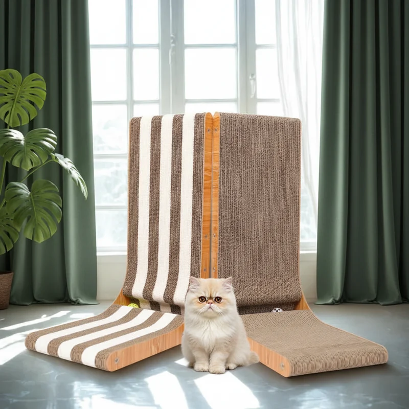 Griffoir pour chat vertical en bois – Double couche résistant