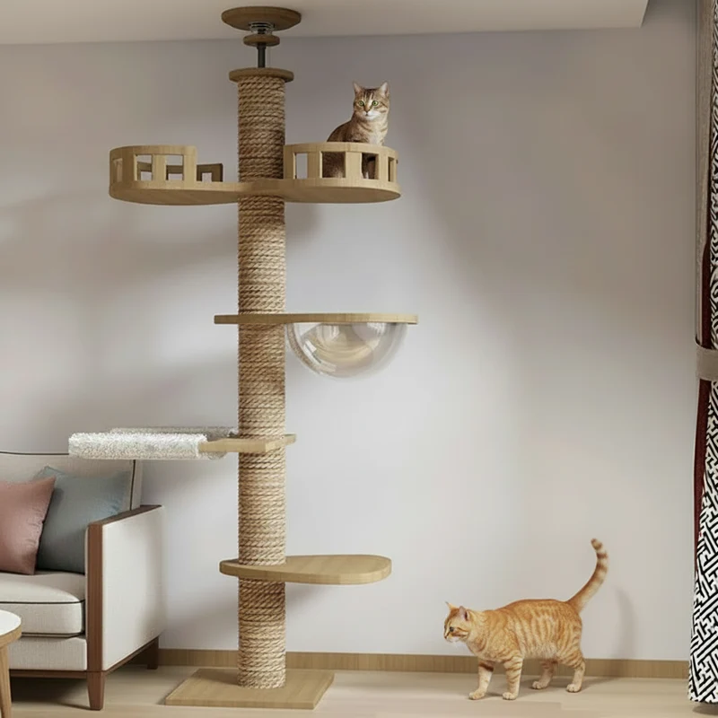 Arbre à Chat Design XXL en Bois -TREE HOUSE 2