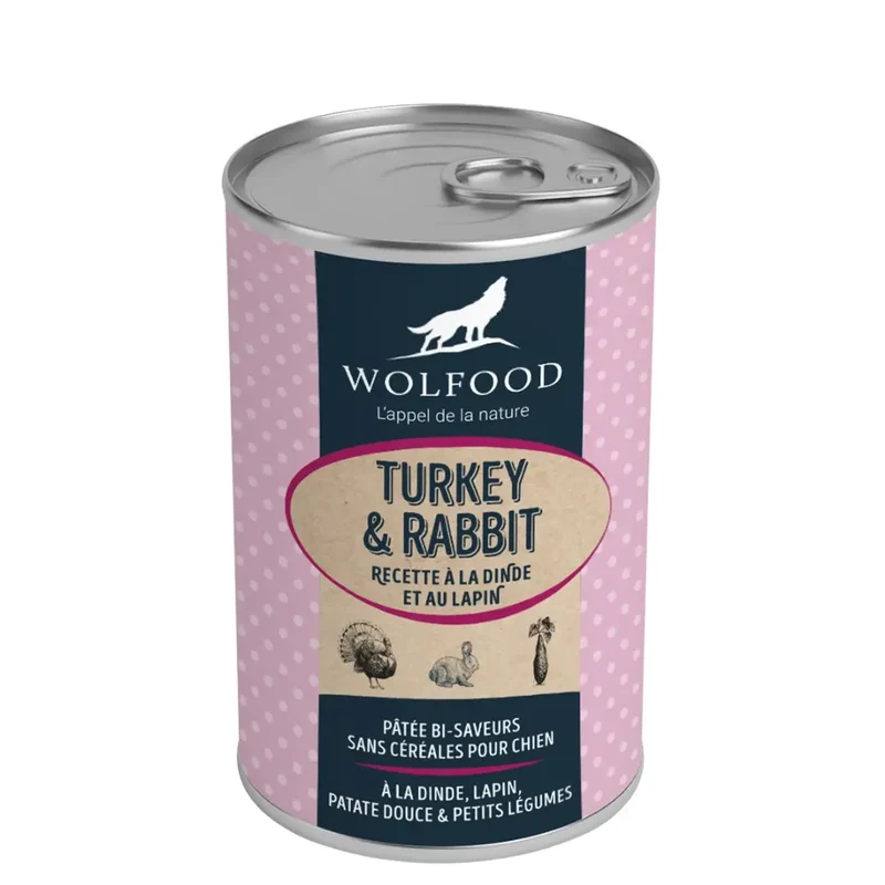 Pâtée Wolfood Turkey & Rabbit Chien