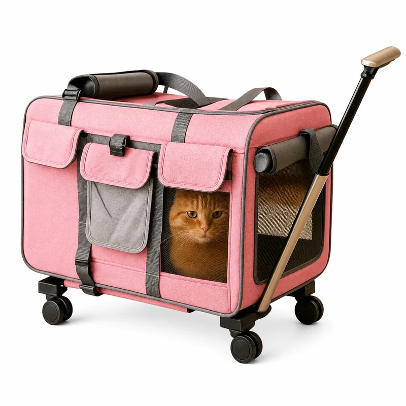 Poussette Chat Style Valise Respirante et Pliable