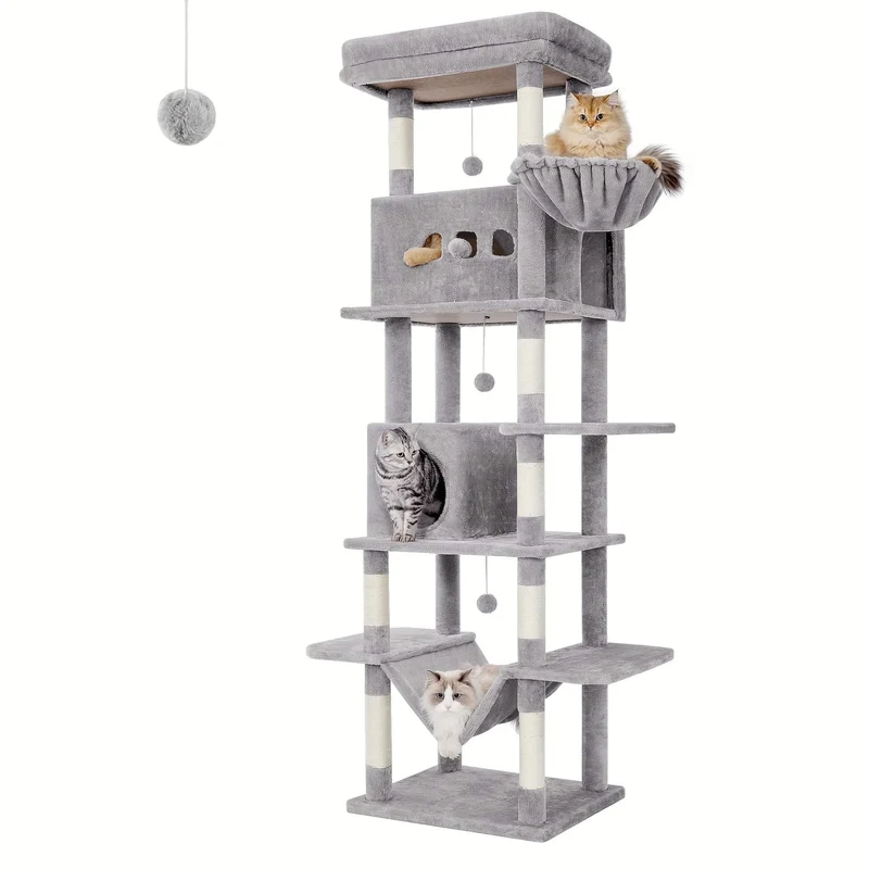 Arbre à chat XXL 170 cm multi-niveaux avec griffoirs et niches