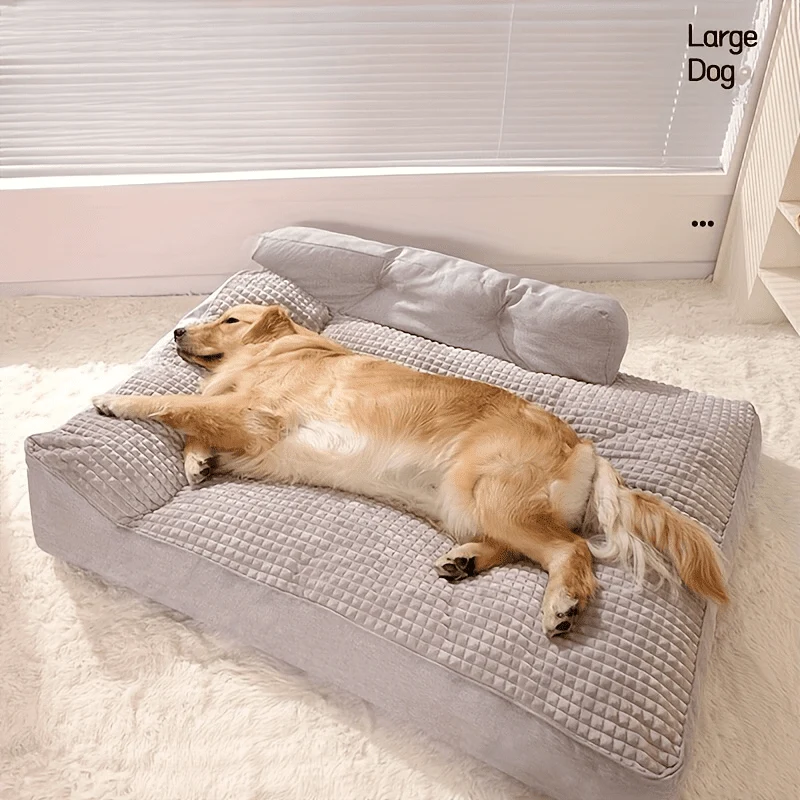 Lit orthopédique XL pour chien, housse velours lavable