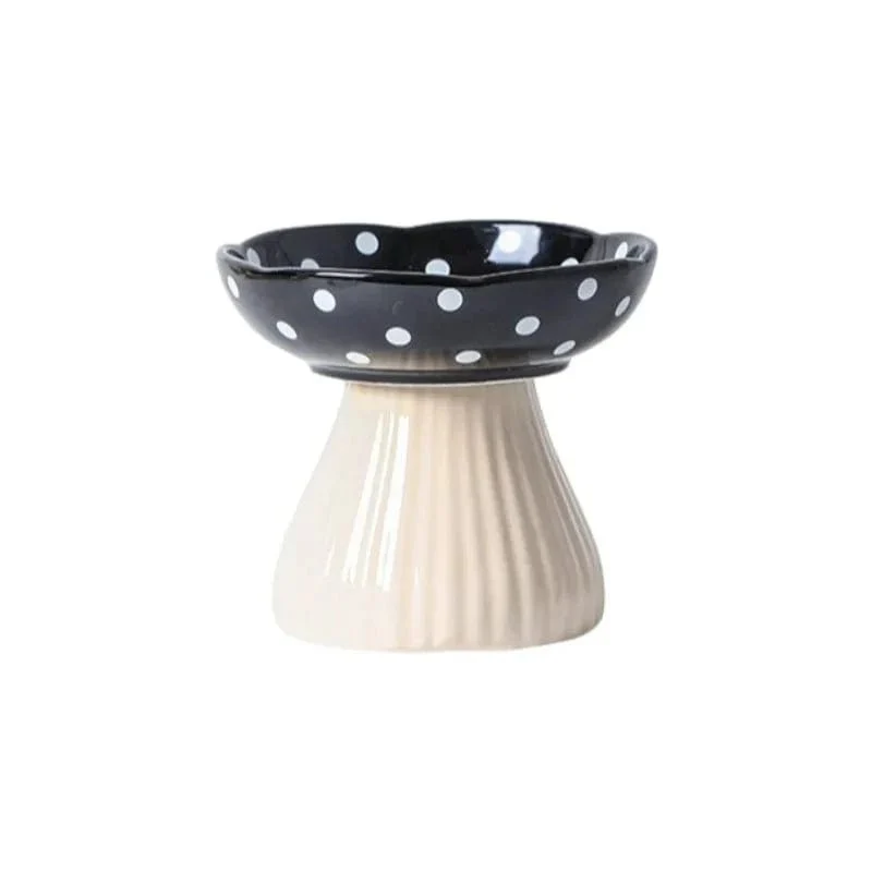 Bol champignon pour chat – gamelle surélevée en résine décorative