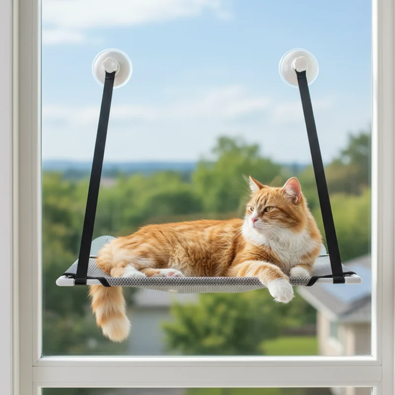 Hamac fenêtre pour chat à ventouses