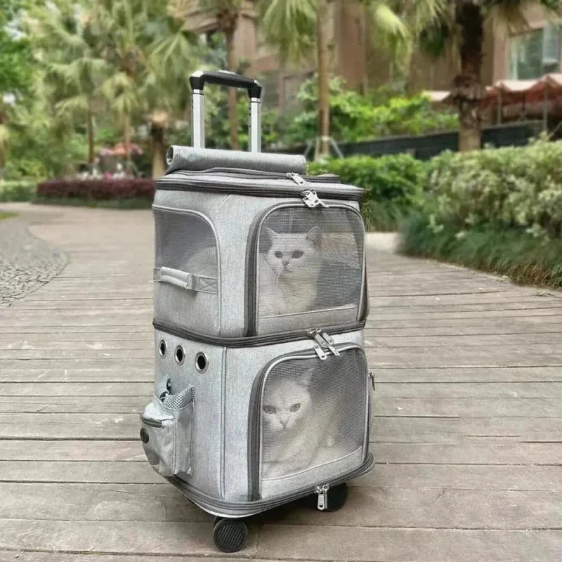 Sac de transport à roulettes pour 2 chats - Zéro effort | DuoRoll