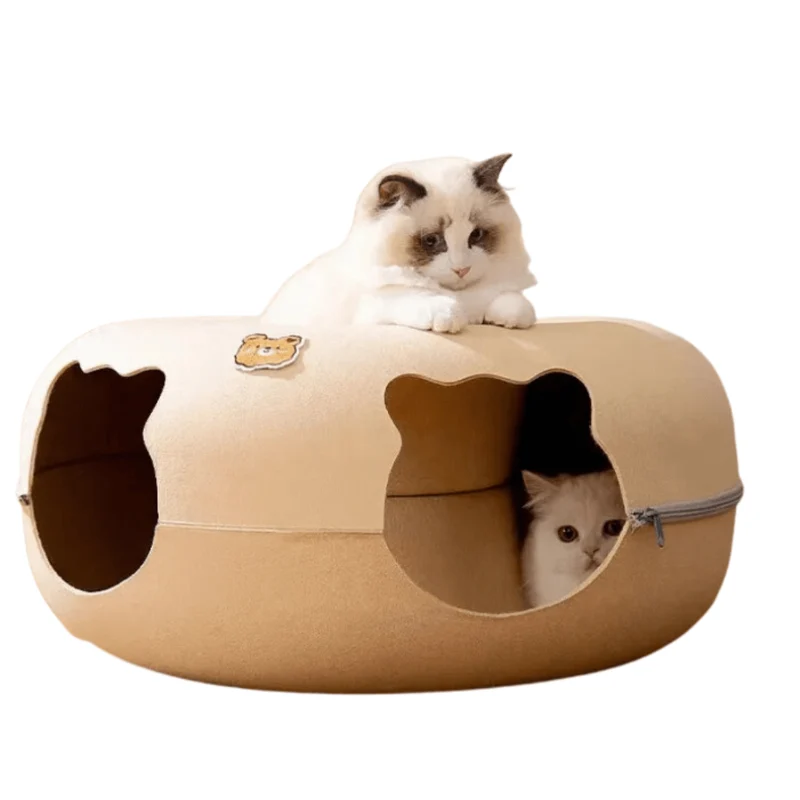 Tunnel de jeu en feutre pour chat - catcanal