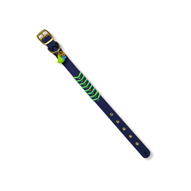 Mars & Storm Chien Collier Seattle Green fusion Bleu marine