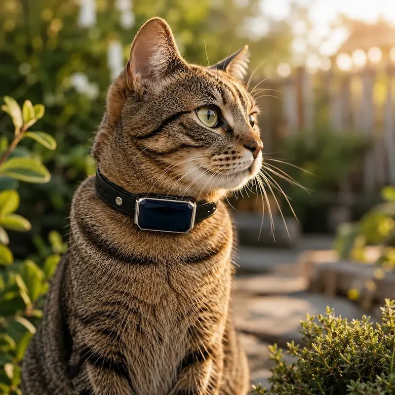 Collier GPS chat en cuir - Zéro fugue | Minouchic