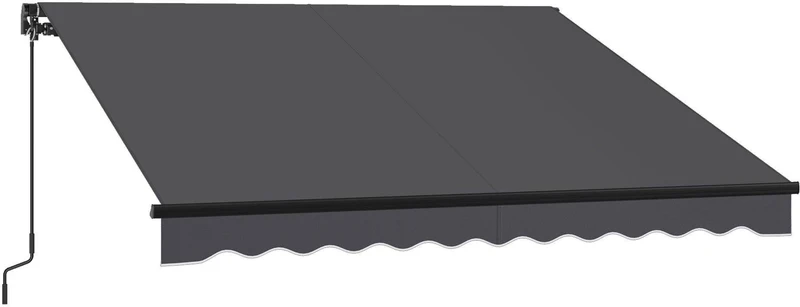 Store banne rétractable manuel protection solaire balcon jardin 300 x 250 cm réglable style moderne en aluminium gris 12_0012863