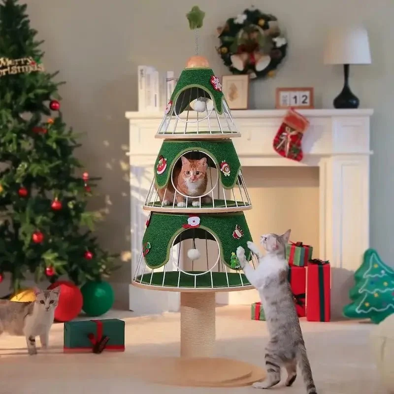 Arbre à chat sapin de Noël - Déco + griffoir | FéliXmas