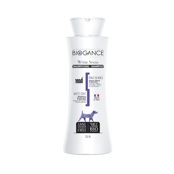 Shampoing poils blancs chien Biogance