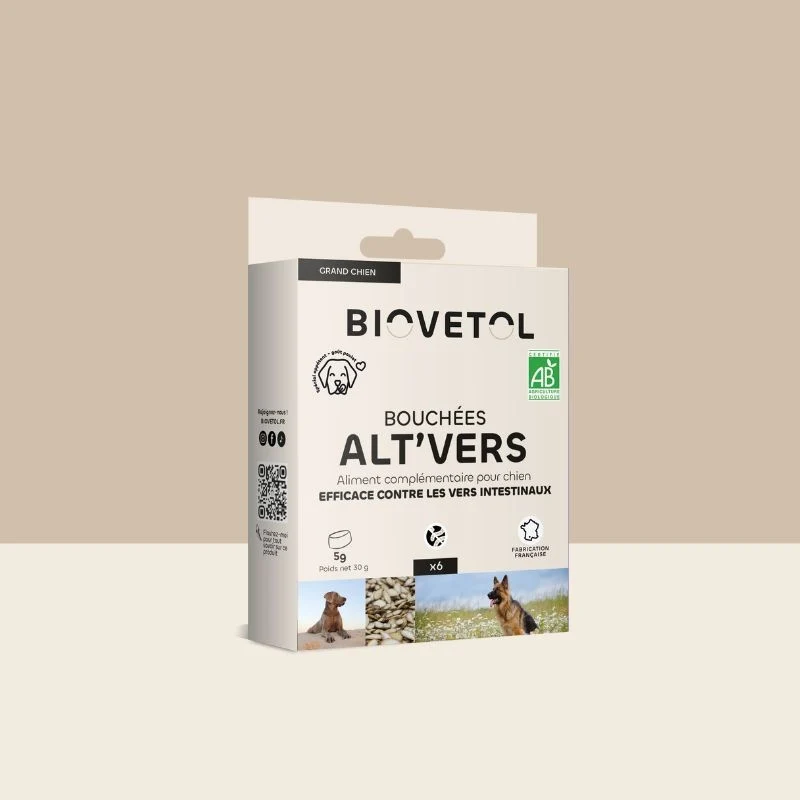 Bouchées appétissante ALT'VERS bio pour chien