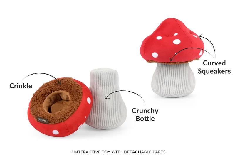 Peluche pour chien champignon