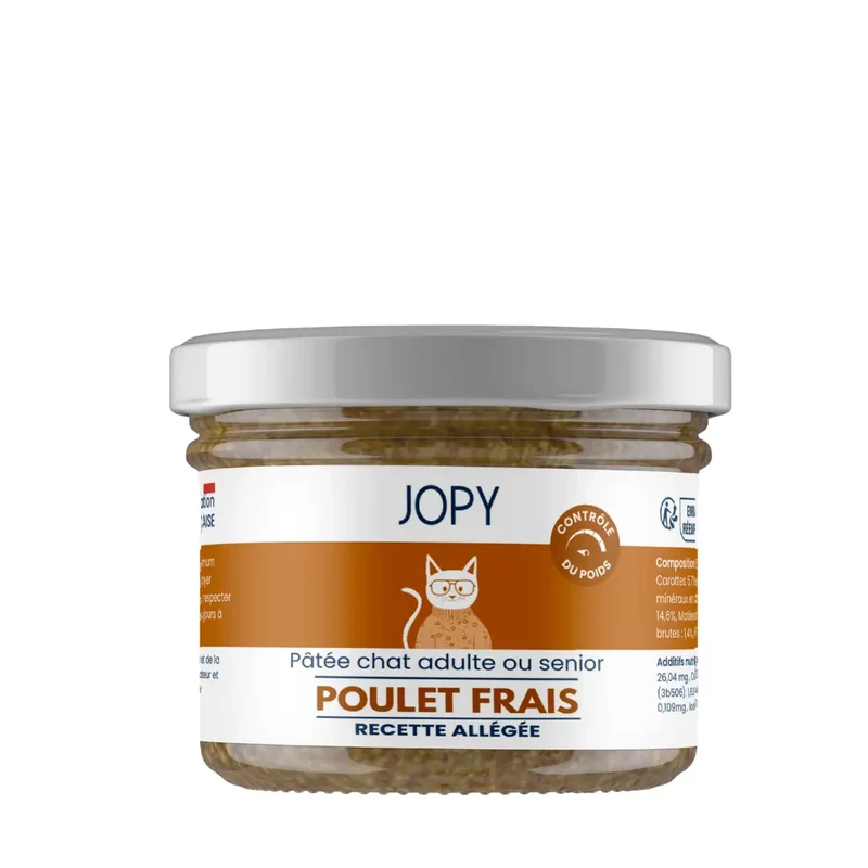Pâtée Jopy Chat Allégée Poulet Frais