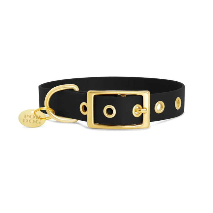 Pop Dog Collier œillets Chien Noir Badass