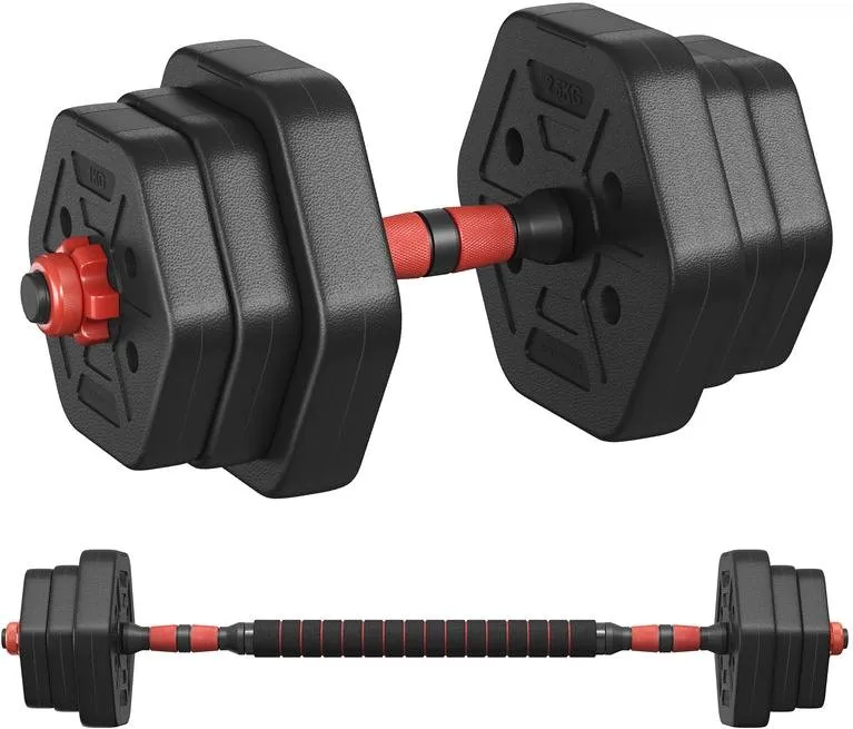 Lot de 2 haltères hexagonaux pour musculation à domicile 135 x 21,8 x 21,5 cm en acier noir 12_0012515
