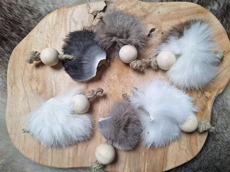 Jouet pour chat Ball Rabbit – Plaisir de chasse naturel
