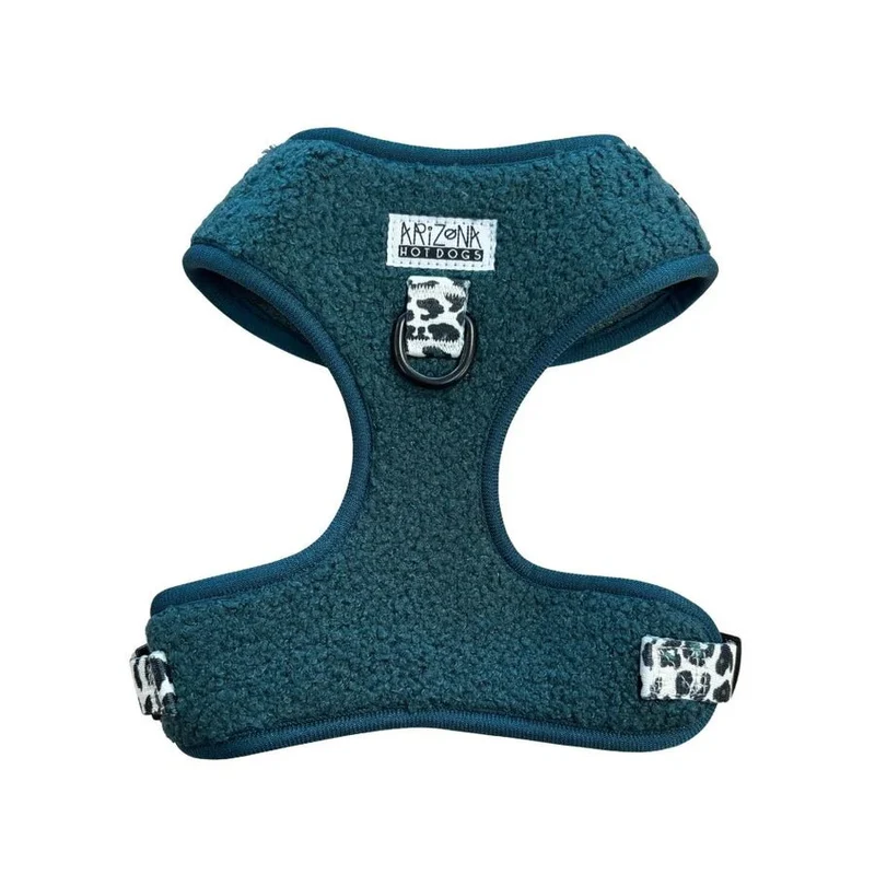 Harnais Classique H Teddy Sapin + Léopard – Ultra Doux & Ajustable
