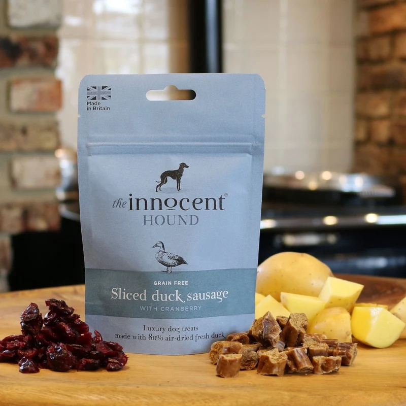 Saucisse pour chien canard - cranberry tranchée