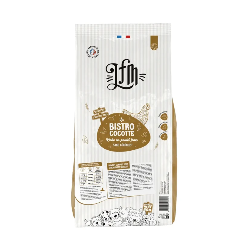 Croquettes Bistrococotte sans céréales Chien LFM