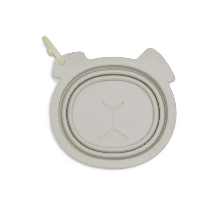 Bol pliable de voyage pour chien en silicone taupe 500 m