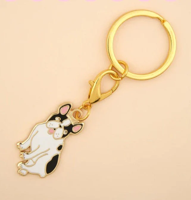 Porte-clé médaille chien Bouledogue – Drôle & attachant