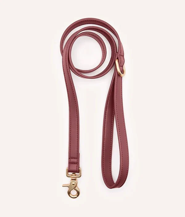 Laisse pour Chien en Cuir Vegan Bordeaux – Jala