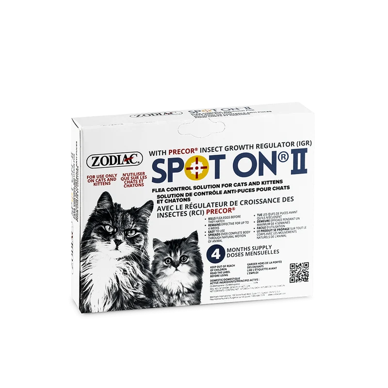 Zodiac SPOT ON II Solution de contrôle anti-puces pour chats et chatons