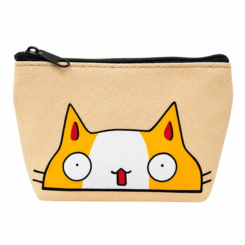 Sac à monnaie en toile de coton avec dessin de chats