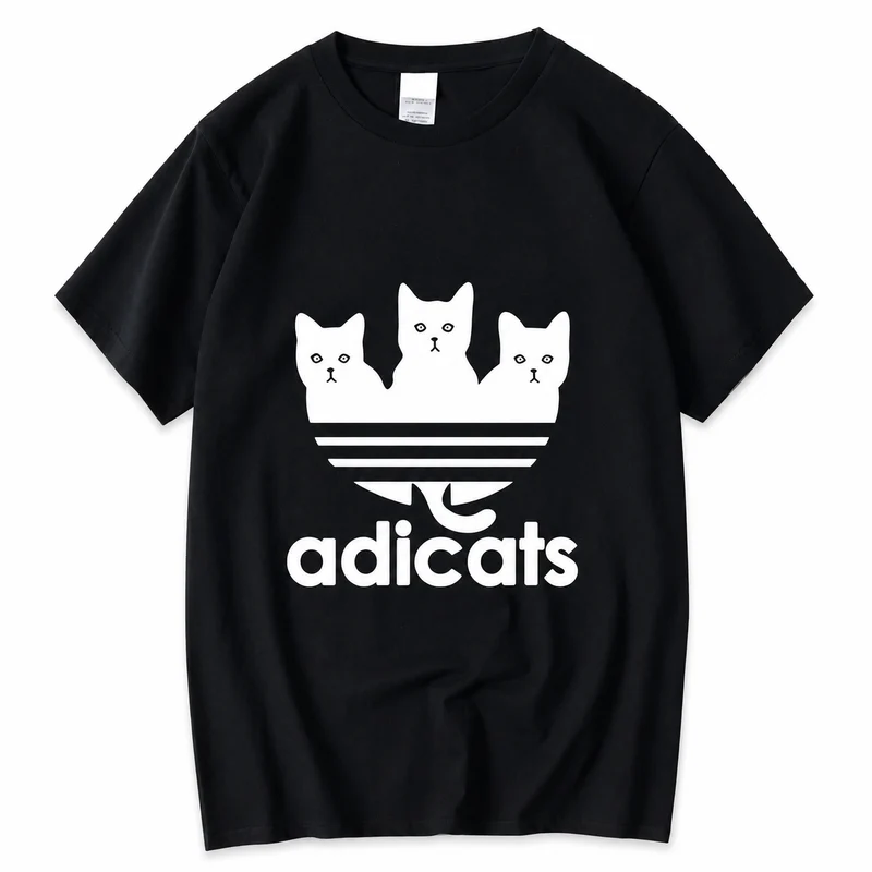 T-shirt col rond avec trois chatons pour homme