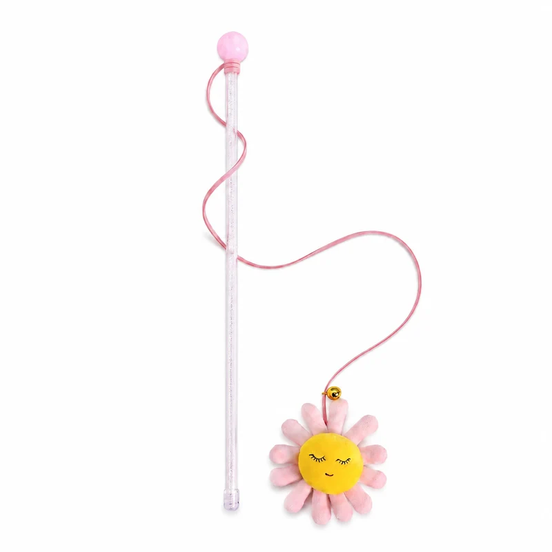 Tige de jeu avec pendentif en peluche et cloche pour chat