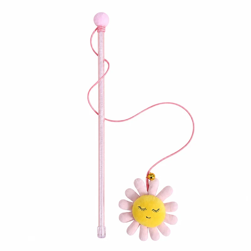 Tige de jeu avec pendentif en peluche et cloche pour chat
