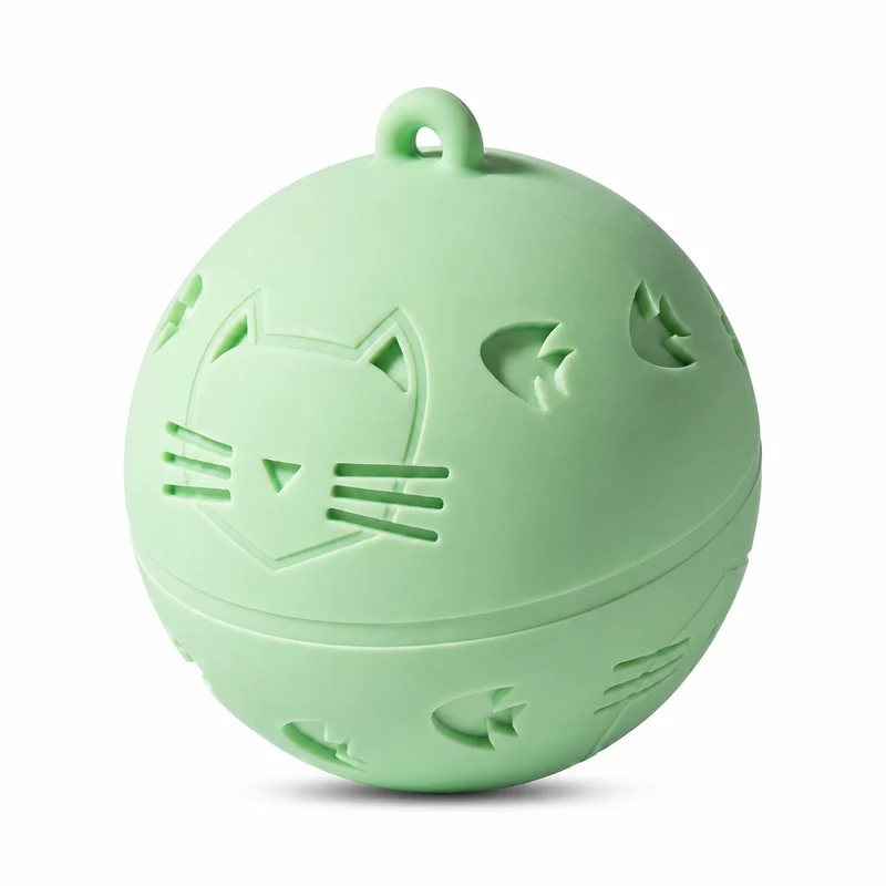 Balle sautante interactive verte rechargeable pour chat