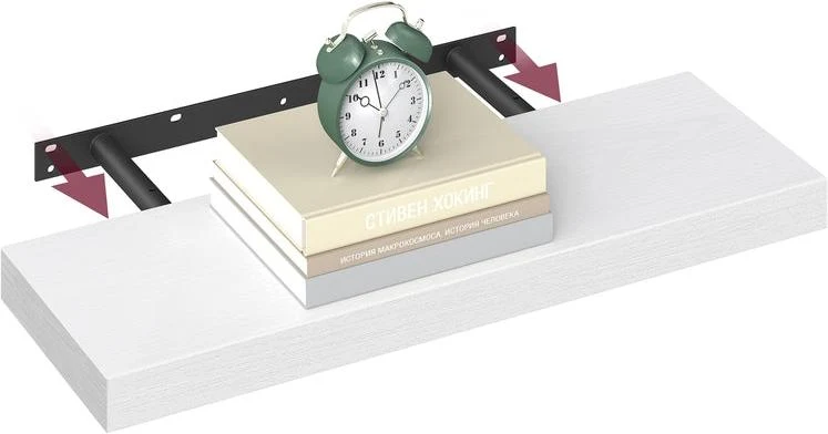 Étagère murale flottante pour décoration rangement salon bureau cuisine 20 x 60 x 3,8 cm en MDF blanc neige 12_0011469