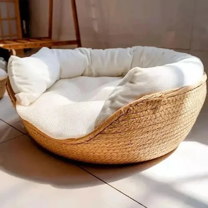 Panier chat bambou naturel - Confort et élégance | CozyBamboo
