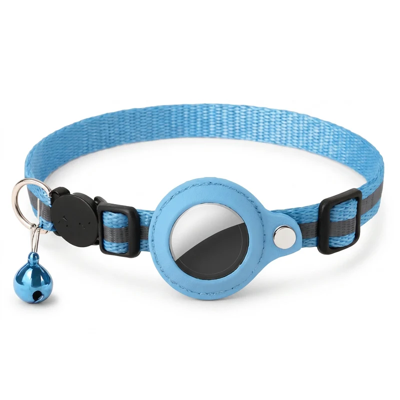 Collier GPS Chat - Support Airtag, Collier de Suivi Anti Perte