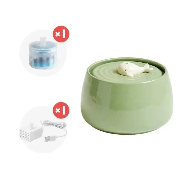 Fontaine à eau céramique chat - Design & pureté | CeramiFlow
