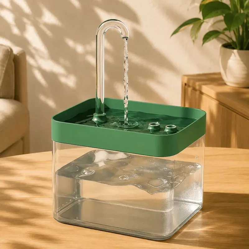 Fontaine à eau chat transparente – Niveau visible | ClearFlow