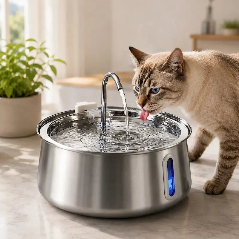 Fontaine à eau chat inox 4L – Hygiène maximale | FéliInox