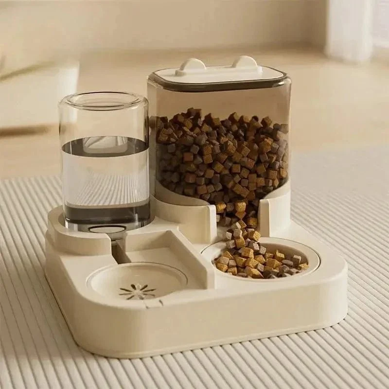 Distributeur croquettes & eau chat – 2-en-1 | DuoMealy