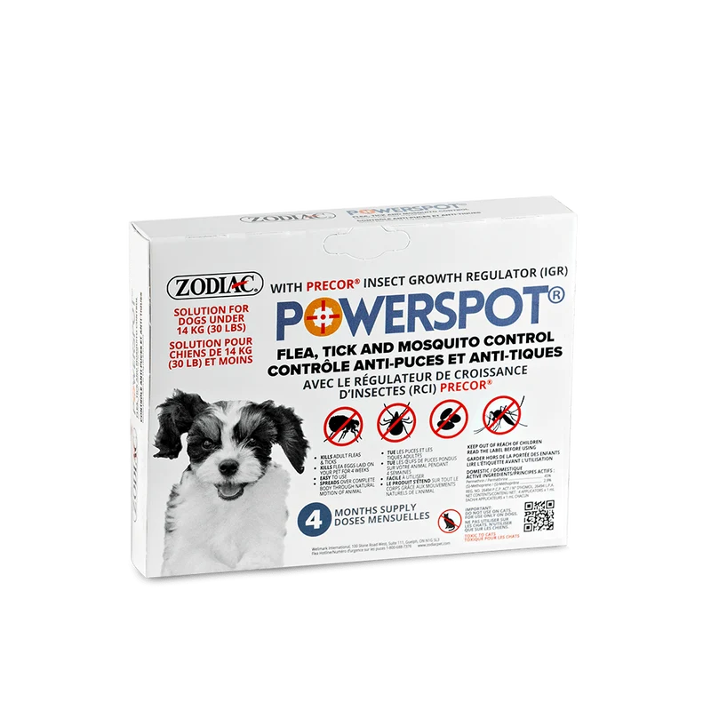 Power spot tue les tiques et les puces sur les chiens