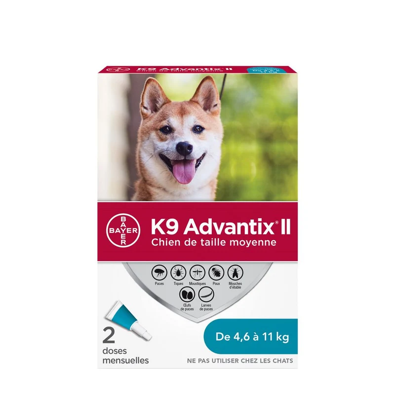 Advantix II - Protection puces+tiques+moustiques medium pour chien 4.6KG-11KG