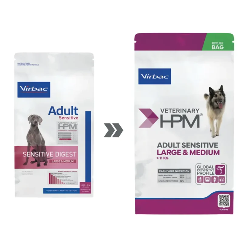 Virbac Veterinary HPM Adult Sensitive Large & Medium Chien